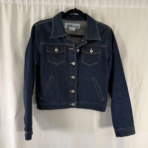 Vintage Express Bleus Denim Jacket Women's Medium Dark Wash Button Up